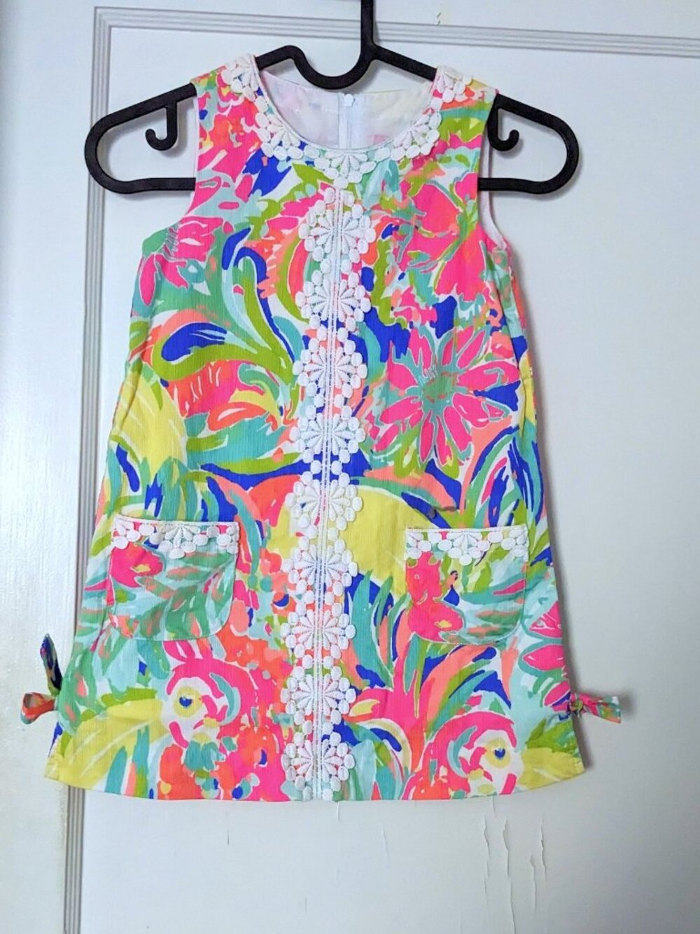 Lilly Pulitzer Little Lilly Shift Dress Floral Multi-Color Lace Size 5 y